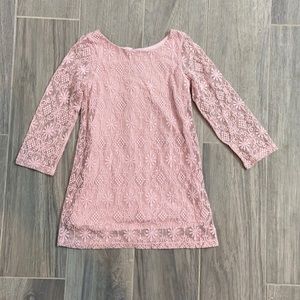 Pink lace size 3t dress, long sleeve